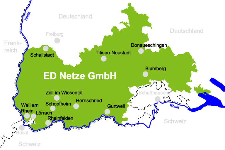 Versorgungsgebiet der ED Netze GmbH